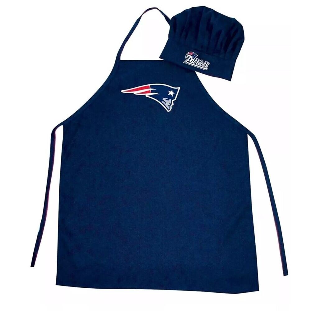 New England Patriots NFL Barbecue Tailgating Team Apron & Chef's Hat One Size